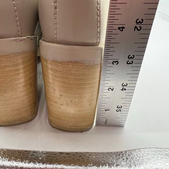 Kelsi Dagger Brooklyn Studded Wallace Buckle Leather Boots Cream Block Heel 8.5 - Picture 10 of 16